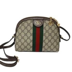 Gucci Ophidia GG Supreme Shoulder Bag Sherry Line Web Stripe Canvas